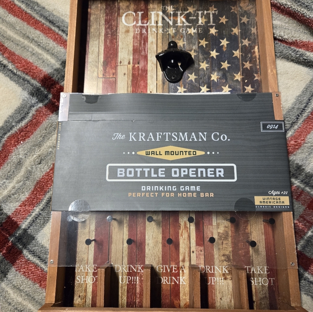 Wall mounted bottle opener game